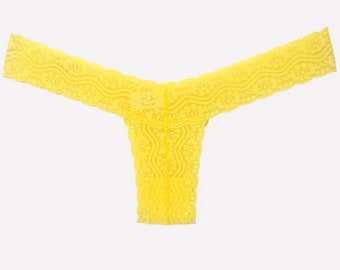 Spitzen-Dessous, Gelbe Dessous, Sexy Spitzen-Dessous, Spitzen-Höschen, Sexy Spitzen-Höschen, Spitzen-Tanga, Sexy Dessous, Sexy Höschen, Sexy Lingeri