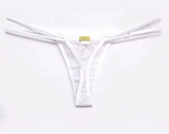 Frauen Sexy Spitzenhöschen, Weiß Sexy String, Sexy Dessous, Sexy Höschen, Spitzendessous, Flitterwochen dessous, Braut dessous, Einheitsgröße