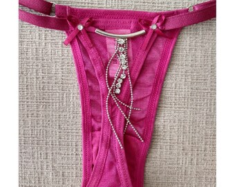 G String, Sexy G-String, Rosa Höschen, erotische Tanga, G Stringtanga, Dessous Tanga, Höschen Sexy, Strass Dessous, Sexy Höschen