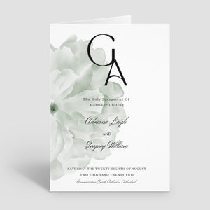 Classic Modern Greek Orthodox Wedding Program Template, Customize, Download and Print