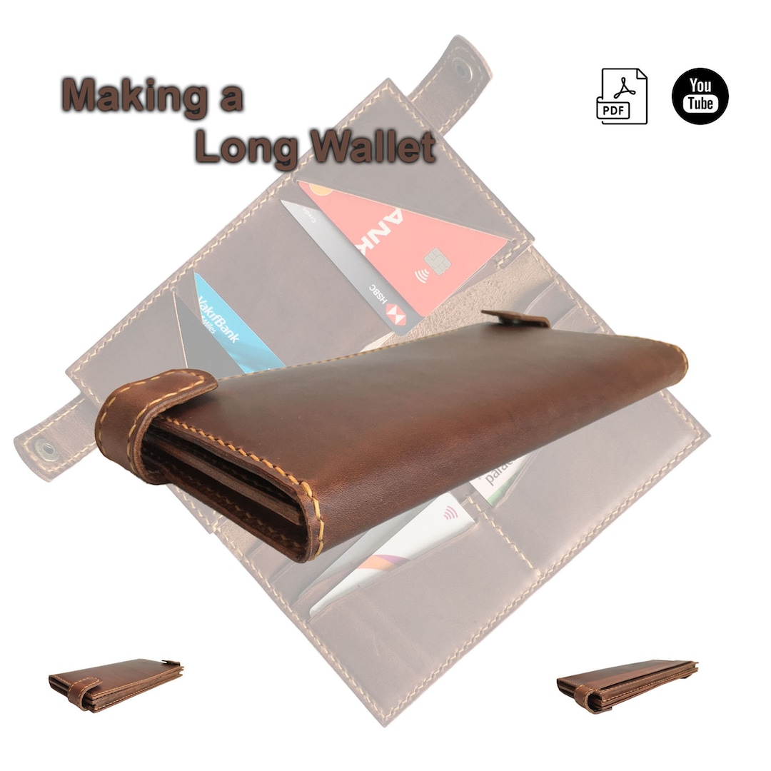 Leather Long Wallet , PDF Pattern/with TUTORIAL Video - Etsy