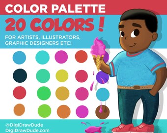 Palette de couleurs pour dessiner l'art de la peinture