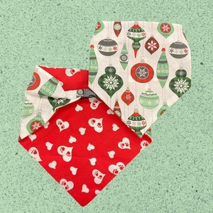 Custom Christmas Dog Bandana | Cute Holiday Dog Bandana with Buckle | Winter Dog Bandana | Personalized Dog Gift | Dog Lover Gift