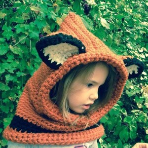 Crocheted Fox Hooded Cowl