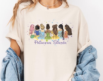 Disney Princess Shirt, Watercolor Princess Shirt, Family Disney Trip Shirt, Disney Princess art, Custom Princess Shirt, Custom Princess name