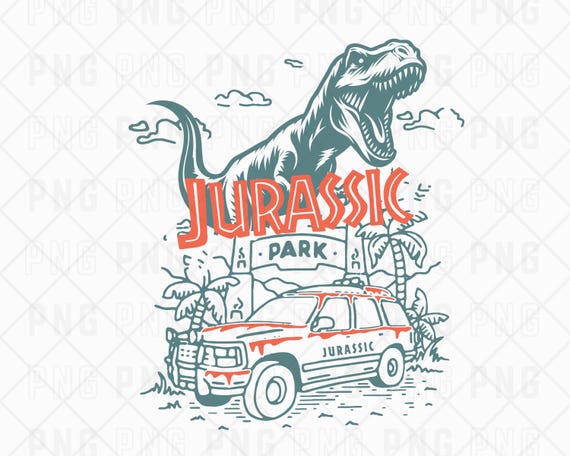 Jurassic Park PNG, Jurassic World dinosaur, Sublimation, Digital Download