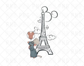 Disneyland Paris PNG, Ratatouille, Remy, Tour Eiffel Disney Paris, téléchargement numérique