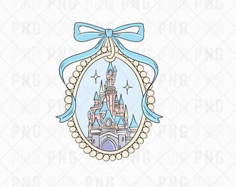 Retro Princess Magical Castle Bow PNG, Coquette Princess Castle png, Disney Princess, Disney Coquette Mirror Castle, png, digital download