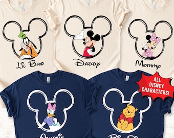 Disney Reise Micky Kopf Gruppe T-Shirts, benutzerdefinierte Name Familie Urlaub passend, personalisiert