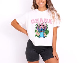 Chemise Ohana Stitch, chemise Disney Stitch, chemise Stitch, chemises Disney Stitch Ohana, chemise Stitch Hawaii, chemises de la famille Ohana, Stitch Angel