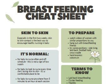 breastfeeding cheat sheet