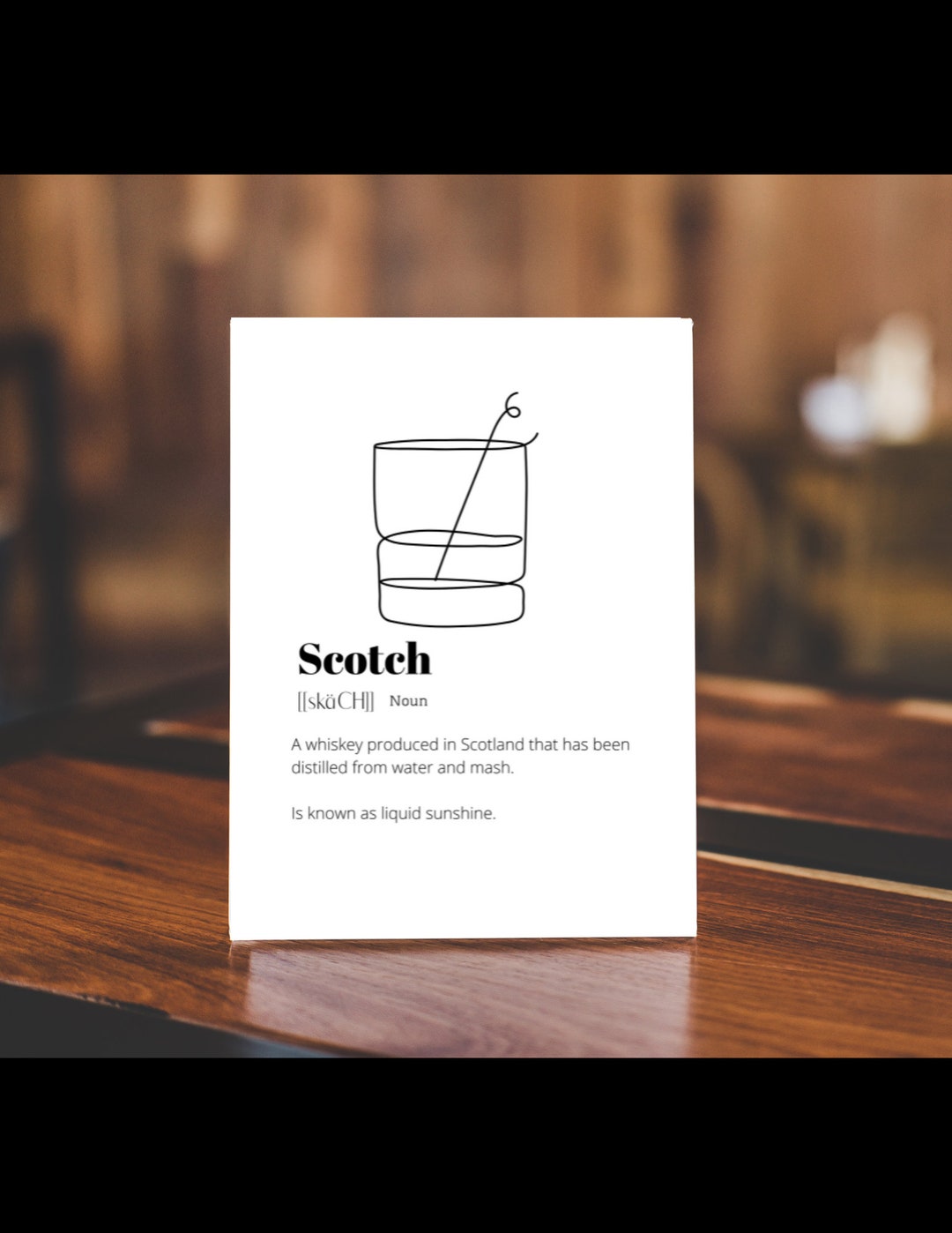 Scotch Definition Print Wall Art Print Wall Decor Modern Etsy