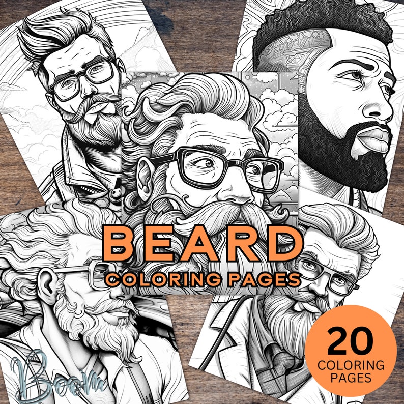 The Ultimate Beards, Beard Coloring Pages, Mens Coloring Pages, 20