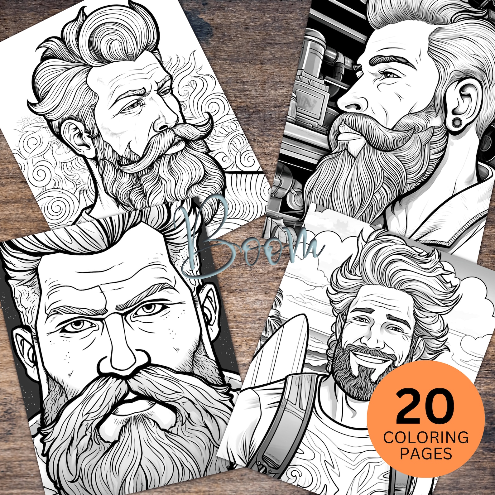 The Ultimate Beards, Beard Coloring Pages, Mens Coloring Pages, 20