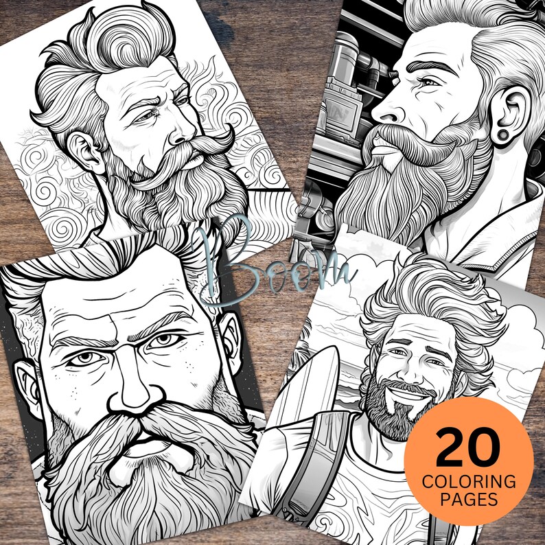 The Ultimate Beards, Beard Coloring Pages, Mens Coloring Pages, 20