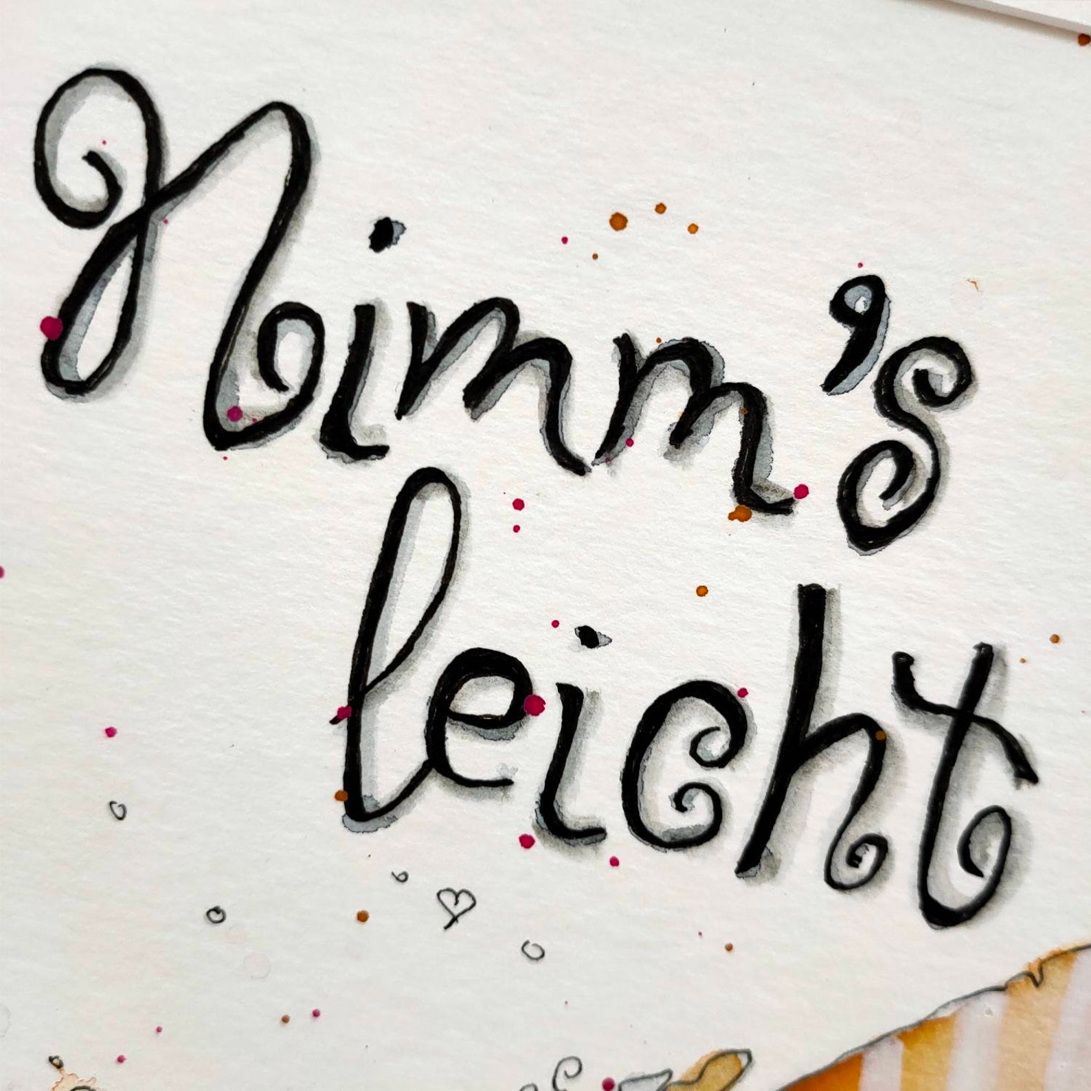 Bild Feder Spruch Nimms Leicht Original Aquarell Mit Rahmen Etsy
