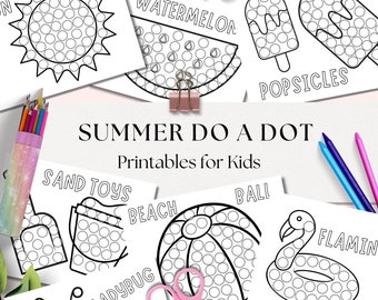Summer Dot Marker Activity, Do a Dot Printables for Kids, Preschool Summer Activities, Toddler Printable Activities, Dot Stickers