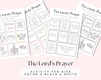 The Lords Prayer Activity, Printable Bible Verse Sunday School Activity for Kids, Christian Preschool Activity, Children&#39;s Church Scripture