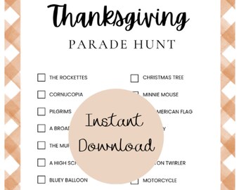 Thanksgiving Parade Scavenger Hunt, Thanksgiving Activities for Kids, Thanksgiving Activity Printable