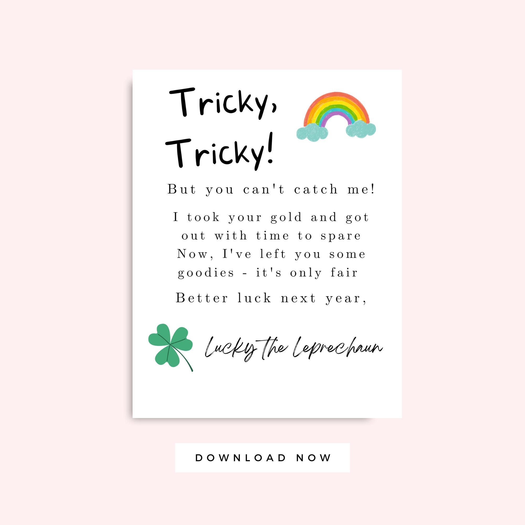 Leprechaun letter for kids printable leprechaun trap saint etsy