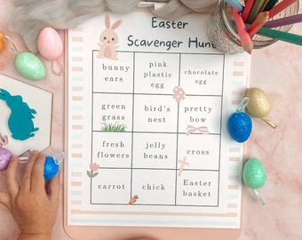 Printable Easter Scavenger Hunt for Kids, Easter Preschool Activity, Toddlers, Easter Sunday Game, Easter Egg Hunt Game, Family Easter