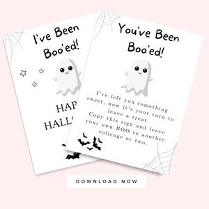 Work You've Been Booed Printable Letter, Halloween Boo Basket ...