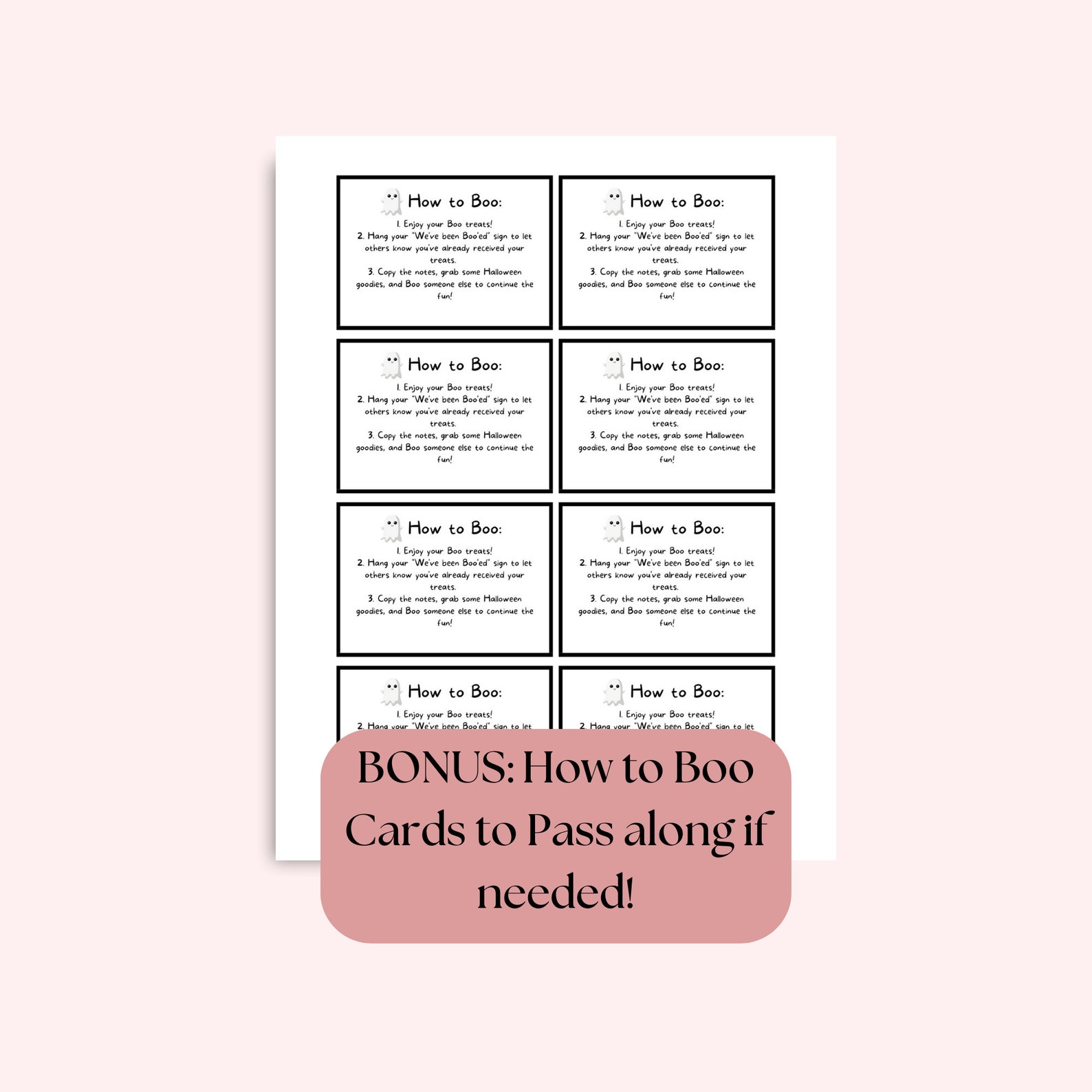 You've Been Booed Printable Letter Black and White, Halloween Boo ...