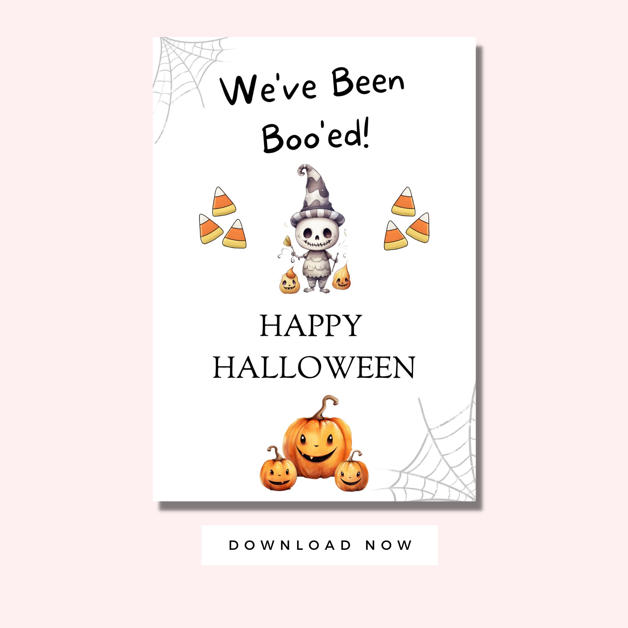 You've Been Booed Printable Letter Skeleton Card Halloween Boo Basket ...