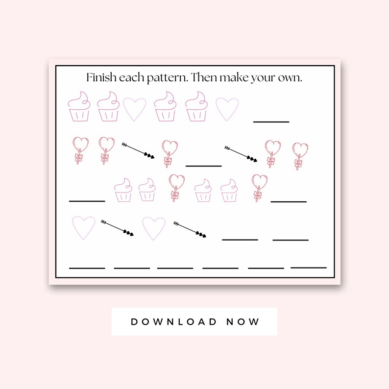 Patterns Valentine 's Day Activity for Kids, February, Printable ...