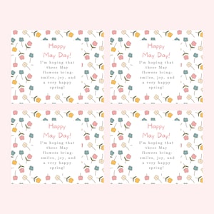Cartes imprimables Happy May 1er mai, 1er mai, étiquette-cadeau fleur 1er mai, étiquette cadeau florale, carte enseignant 1er mai, étiquette cadeau voisin 1er mai