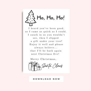 Carta do Papai Noel para crianças para impressão, cartão para impressão do Papai Noel para crianças no Natal, etiqueta de presente do Papai Noel de Natal, cartão do Papai Noel, preto e branco
