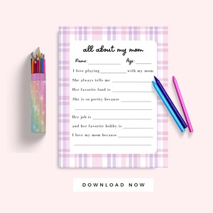 Carta de dia das mães das crianças, presente para impressão do cartão de aniversário da mãe, tudo sobre minha mãe, nota de entrevista pré-escolar, atividade infantil, lembrança para a mãe