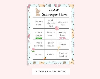 Printable Easter Scavenger Hunt for Kids, Easter Preschool Activity, Toddlers, Easter Sunday Game, Easter Egg Hunt Game, Family Easter