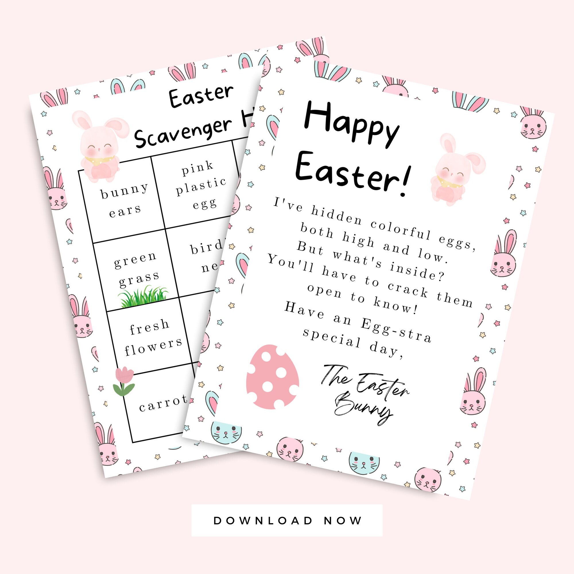 Printable Easter Bunny Letter for Kids, Easter Scavenger Hunt Kid ...