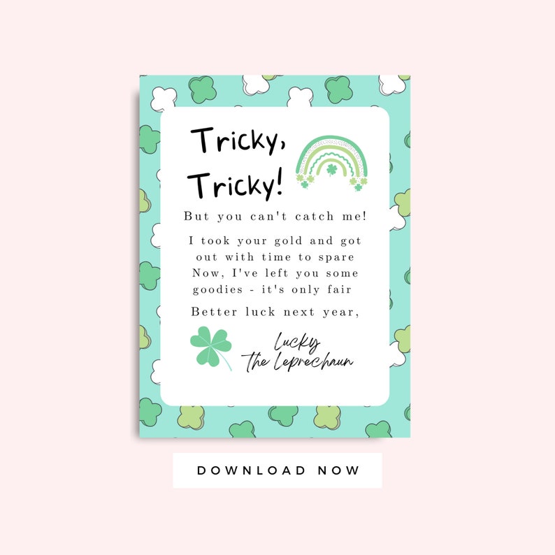 Leprechaun Printable Letter for Kids, Saint Patrick's Day Kid Activity ...