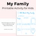 All About My Family Activity Page for Preschoolers Blue, Family ...