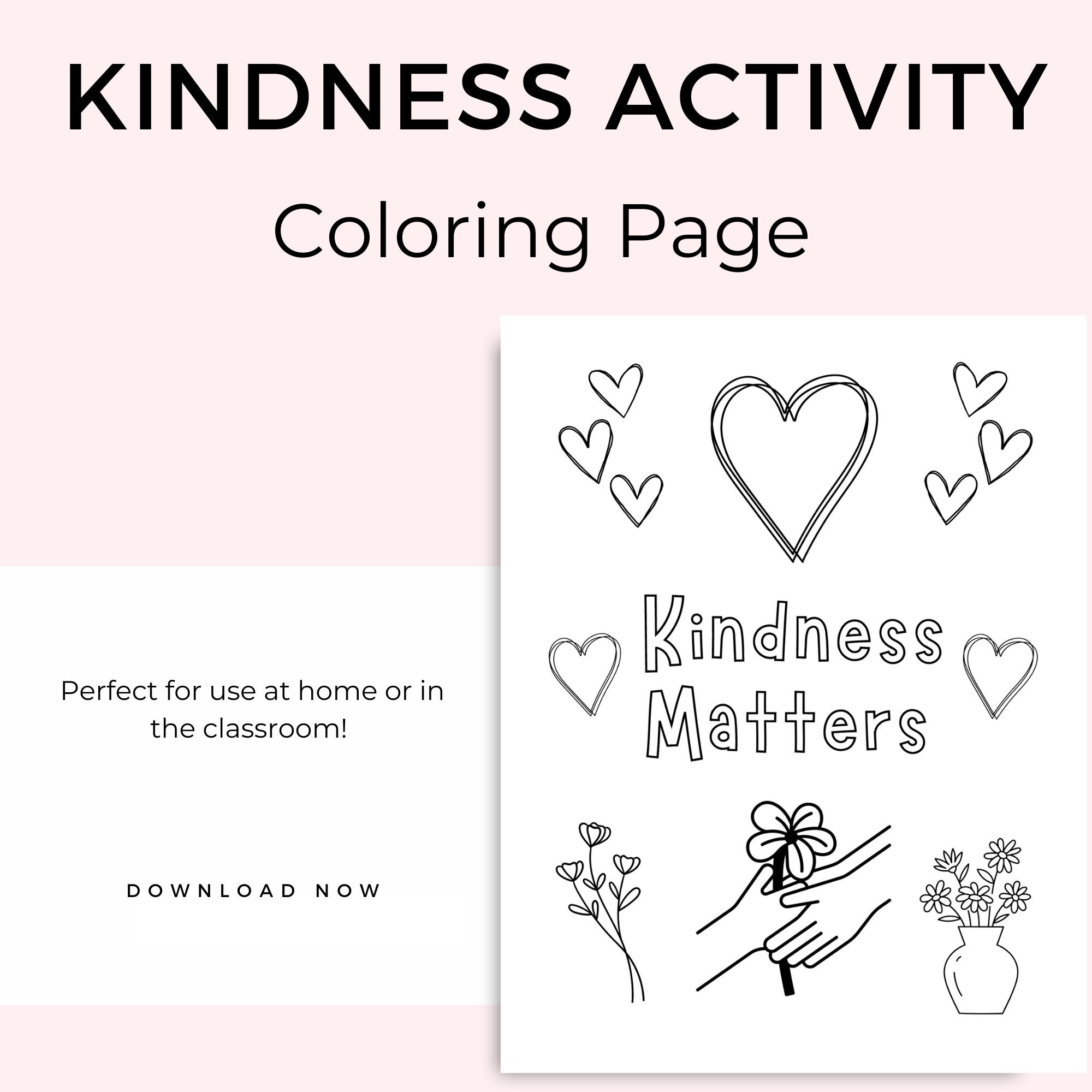 Kindness activity for kids printable coloring page friendship activity