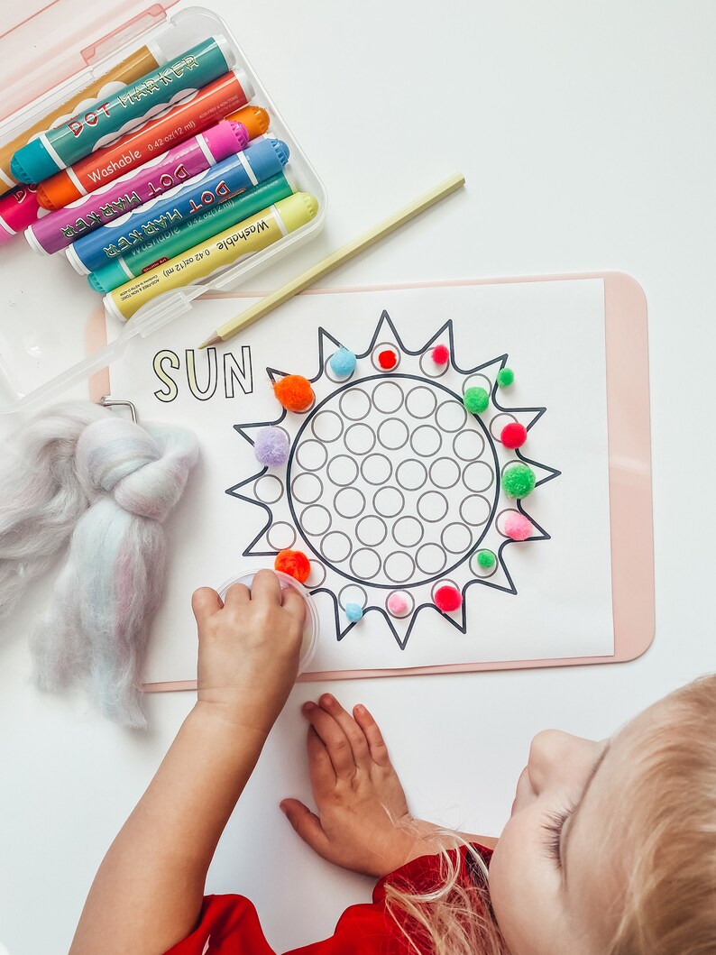 Mark Making Sun Activity Sun Dot Marker Activity, Do a Dot Printables for Kids, Preschool Summer ...