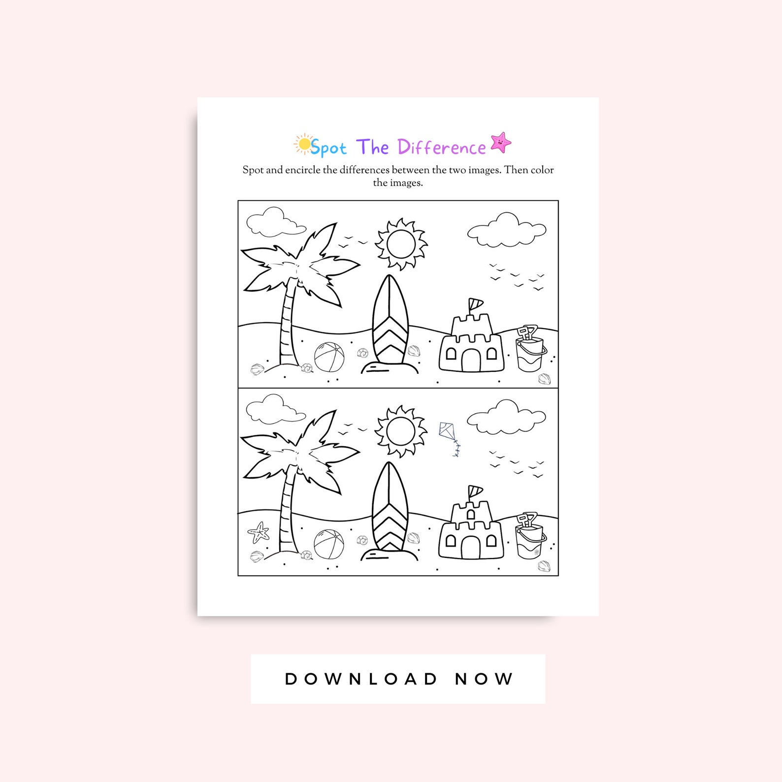 Summer Coloring Pages for Kids, Preschool Summer Printable Activities ...