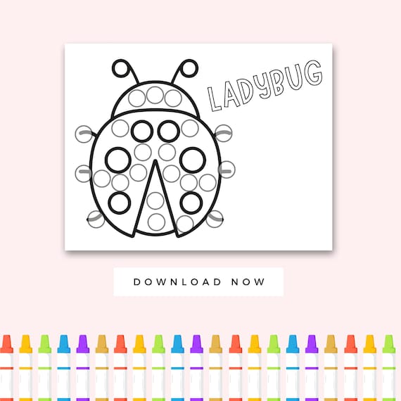 Ladybug Dot Marker Activity, Do a Dot Printables for Kids, Preschool Summer Activity, Toddler Printable Activity, Dot Stickers, Worksheet
