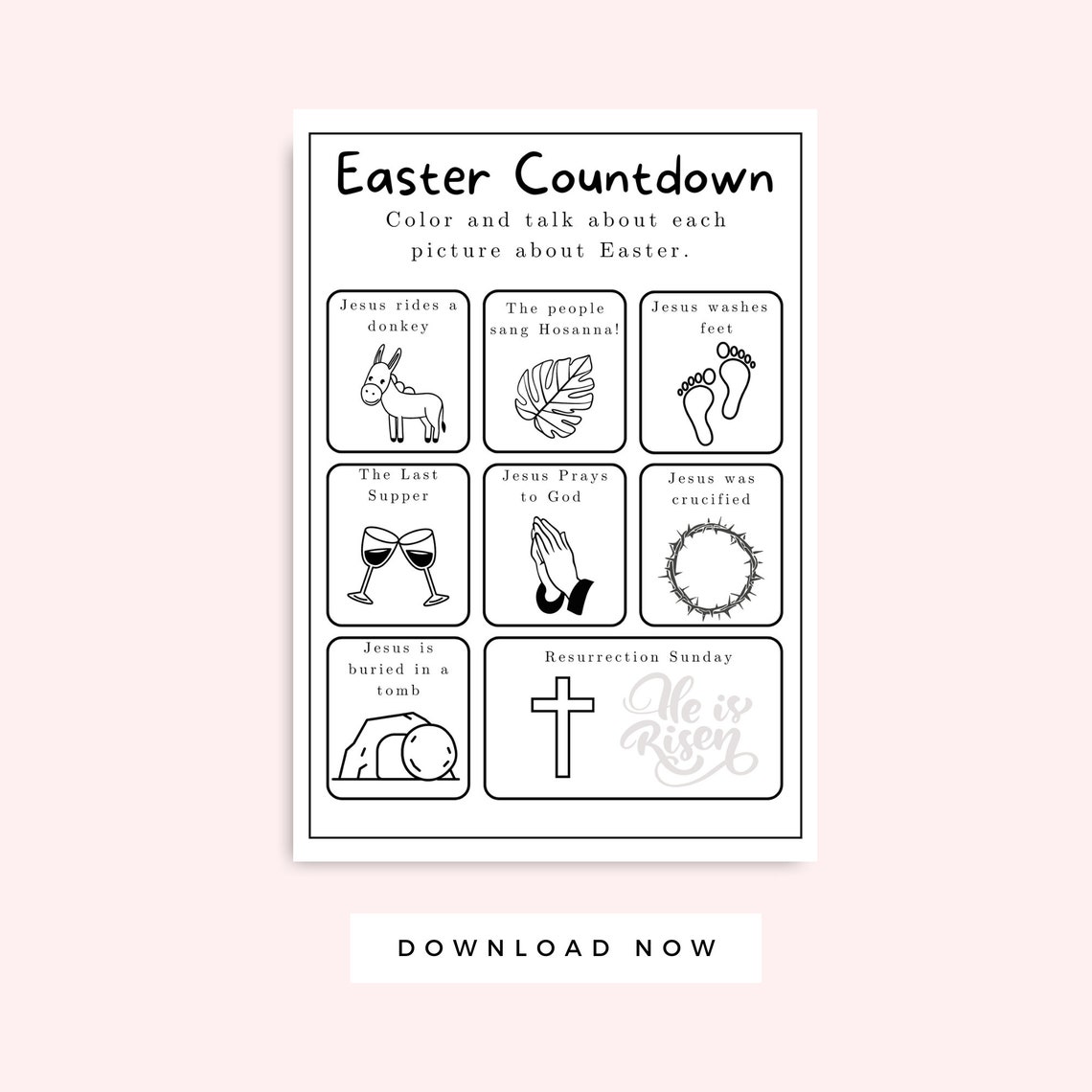 Religious Easter Activity Printable for Kids, Christian Toddler and ...