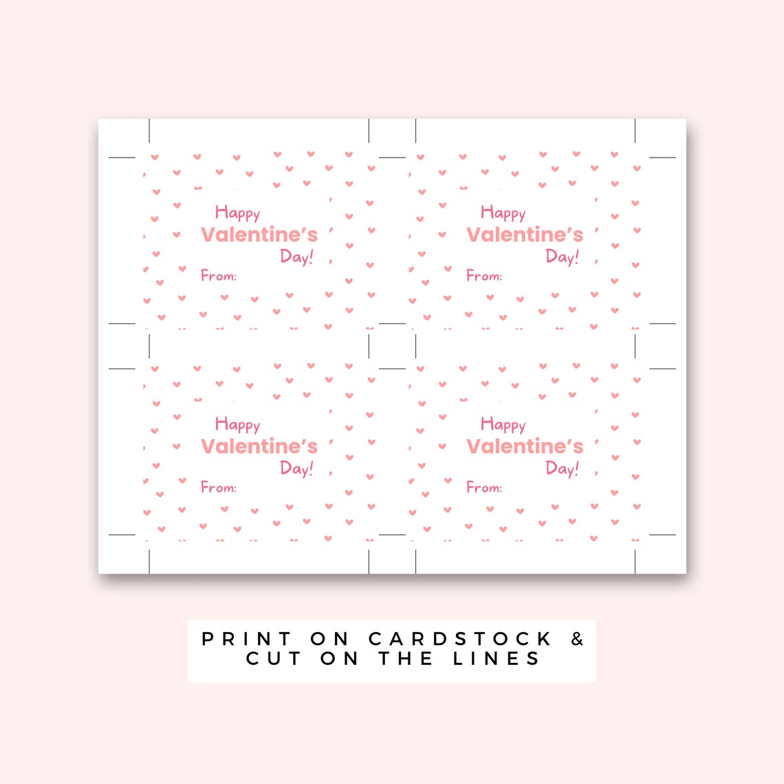 Happy Valentine's Day Card Printable, Instant Download Valentine's Day ...
