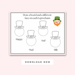 Leprechaun coloring page, Saint Patrick&#39;s Day Kid Activities, Printable Preschool, Instant download Worksheet, March themed, St. Patty&#39;s Day