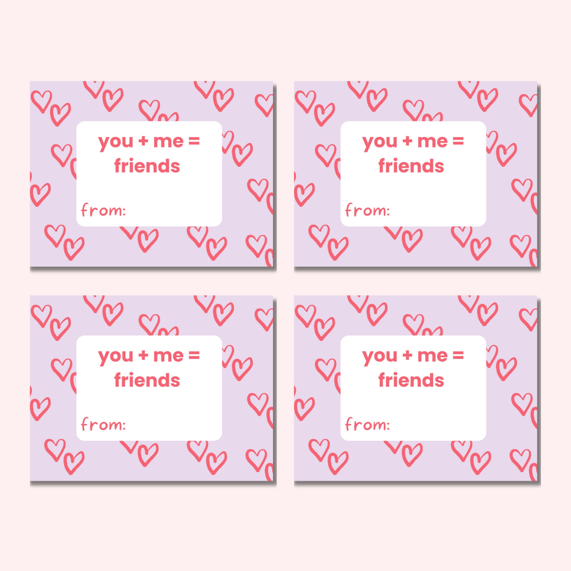 Printable Valentine Cards for Kids Instant Download Valentine s Day