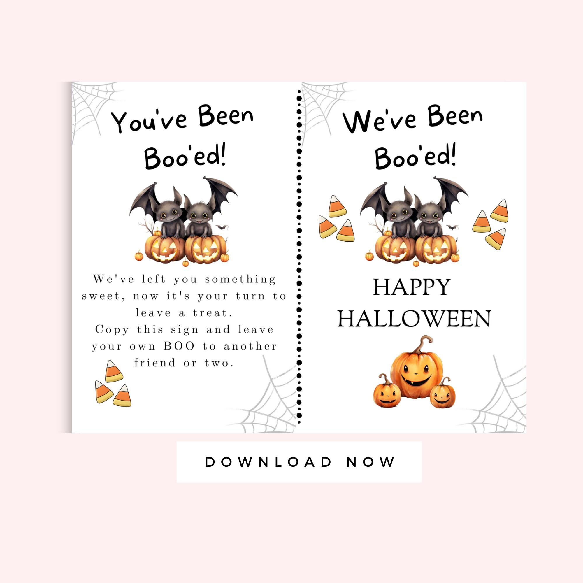 You've Been Booed Printable Letter, Bats and Pumpkins Card Halloween ...