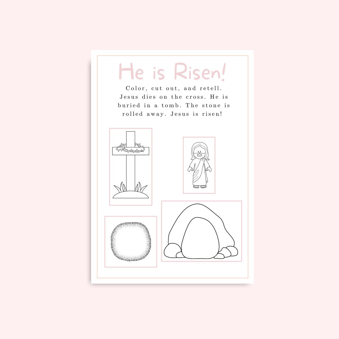 Holy Week Printable for Kids 2 Pack Color, Easter Countdown, Christian ...