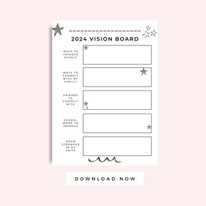 Vision Board Printable for Kids, Home Learning Activity, Kids Printable ...