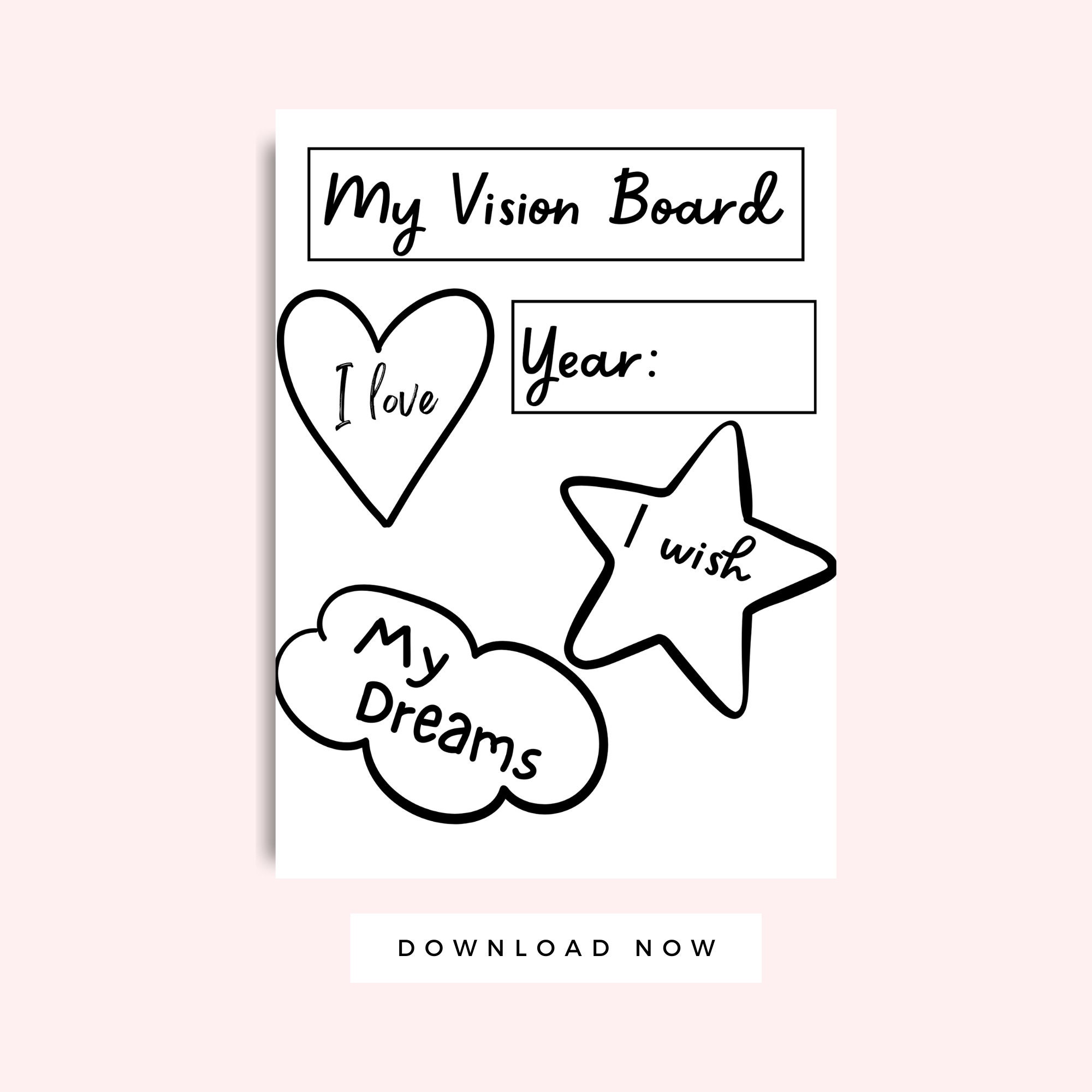 Vision Board Kit for Kids, Kid Vision Board Activity for Kids, Kid Scrapbook, New Year