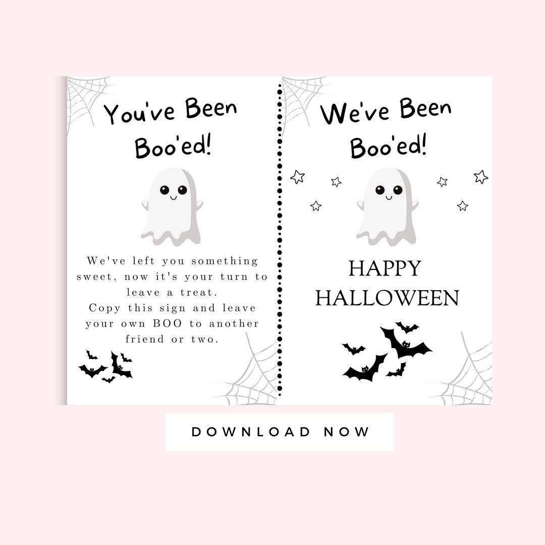 You've Been Booed Printable Letter Black and White, Halloween Boo