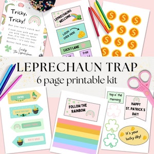 Leprechaun Trap Printable Kit, Leprechaun Letter for Kids Printable, Saint Patrick&#39;s Day Kid Activity, Printable Preschool, Instant download